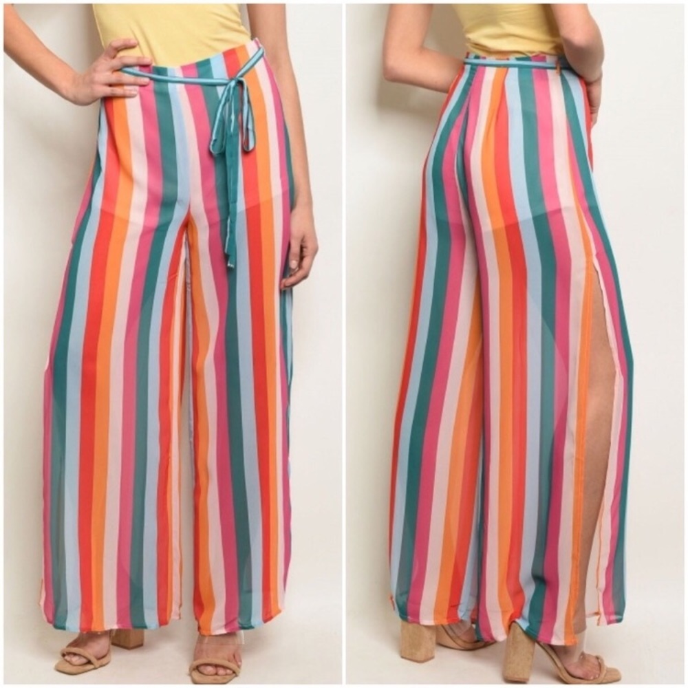 Essue🧡 MULTI COLORED STRIPE PANTS
